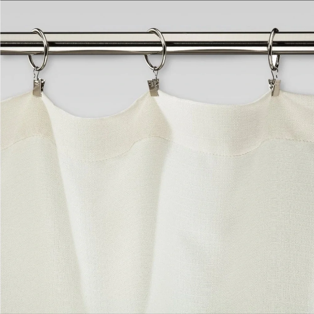 2pk Light Filtering Farrah Curtain Panel UV Protection-Adjustable Rods and Clips